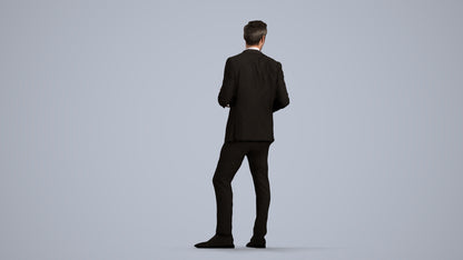 3D people model man formal formalaffairs, scanned human for 3ds Max rendering, front view render