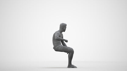scanned 3D boy casual kids, photogrammetry people for Enscape and V-Ray, wireframe side view