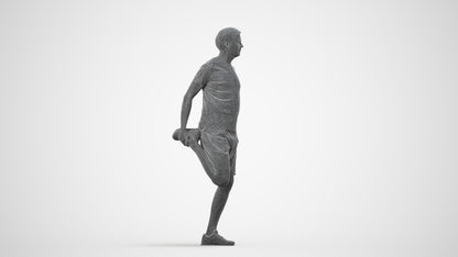 realistic 3D people man standing, render-ready for V-Ray and Corona, FBX OBJ, wireframe side view