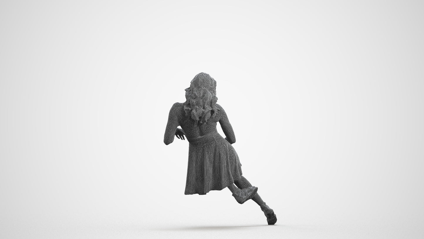 photogrammetry 3D woman sitting, realistic human model archviz FBX, wireframe front view