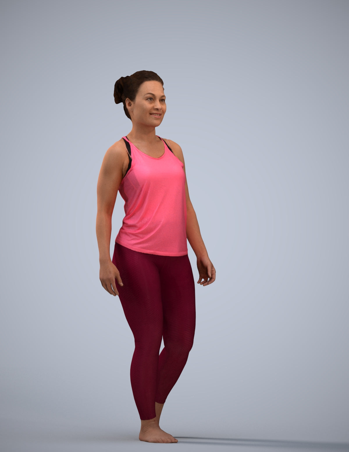 realistic 3D people woman sport, render-ready for V-Ray and Corona, FBX OBJ