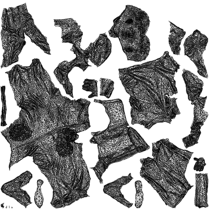 realistic 3D man business, scanned archviz people for Blender and 3ds Max, wireframe top-down view