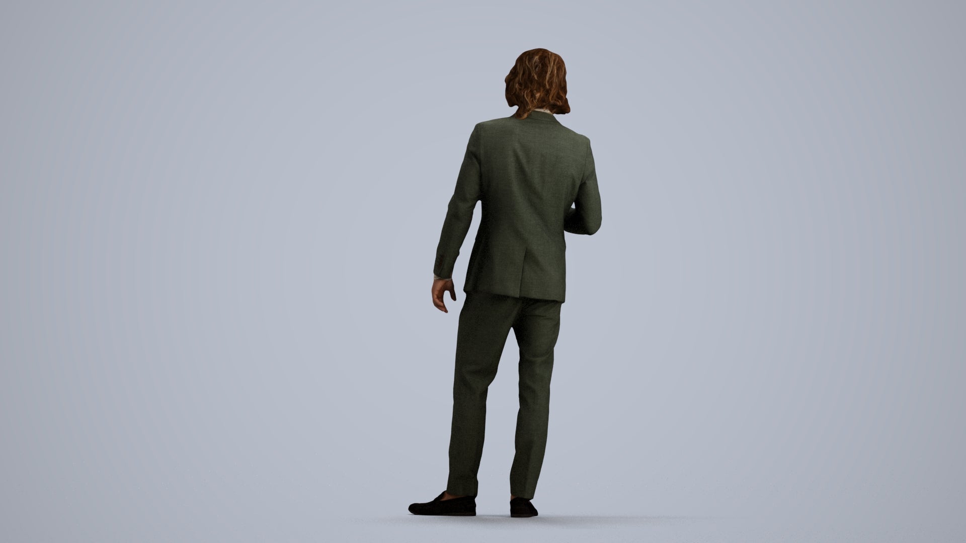 3D people model man business, scanned human for 3ds Max rendering, front view render