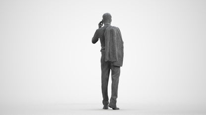 realistic 3D man business, scanned archviz people for Blender and 3ds Max, wireframe front view