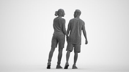 3D human model woman sport, photogrammetry scanned person for archviz, wireframe front view