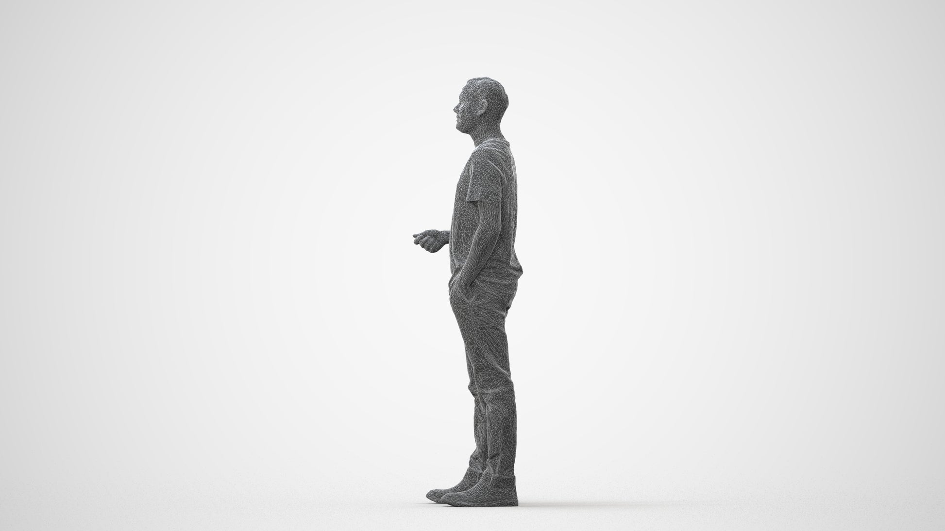 3D scanned man standing casual, photorealistic archviz people for Enscape and SketchUp, square thumbnail
