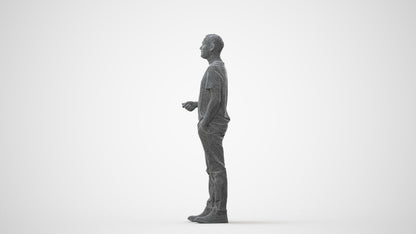 3D scanned man standing casual, photorealistic archviz people for Enscape and SketchUp, square thumbnail