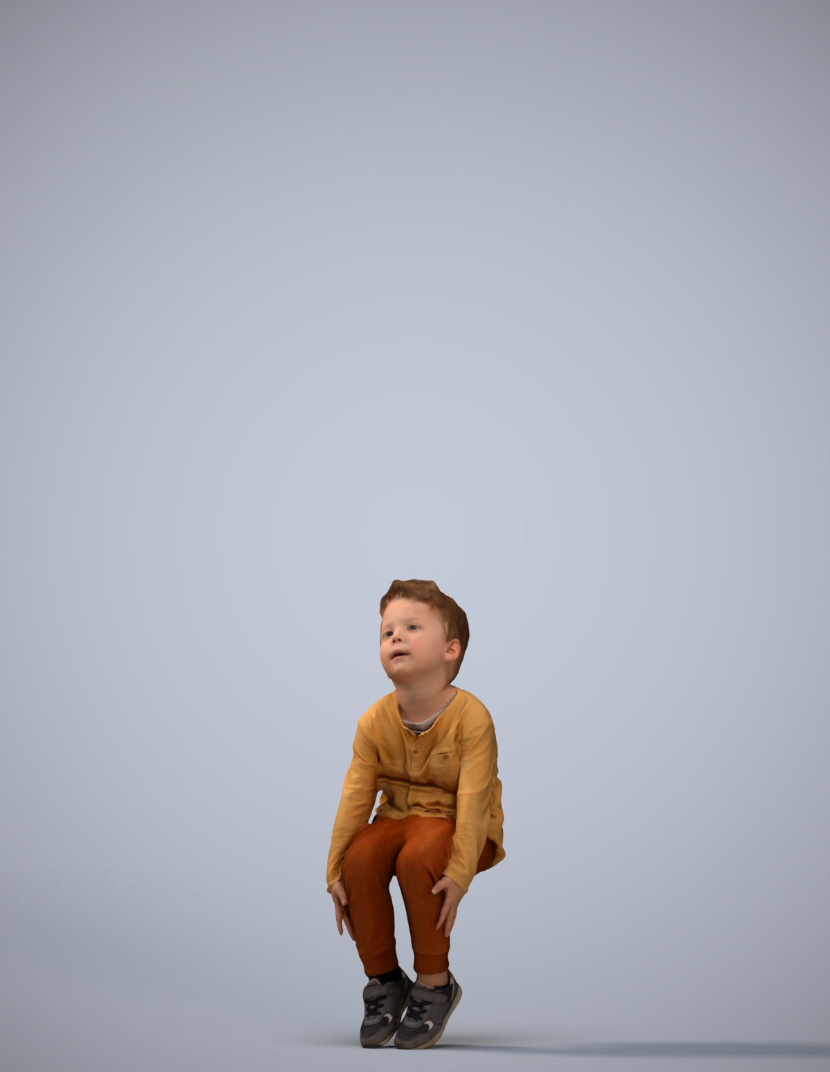 3D human model boy casual kids, photogrammetry scanned person for archviz