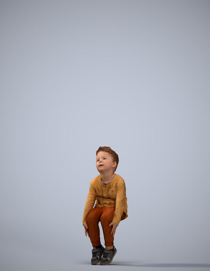 3D human model boy casual kids, photogrammetry scanned person for archviz