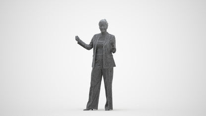 realistic 3D human woman business, archviz people FBX OBJ for Blender, three-quarter front view render