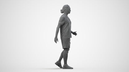 photogrammetry 3D man sport, realistic human model archviz FBX, wireframe side view