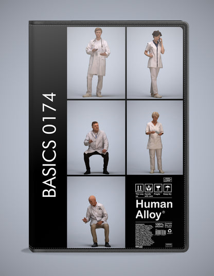 3D people models medical bundle, 5 scanned humans for 3ds Max rendering