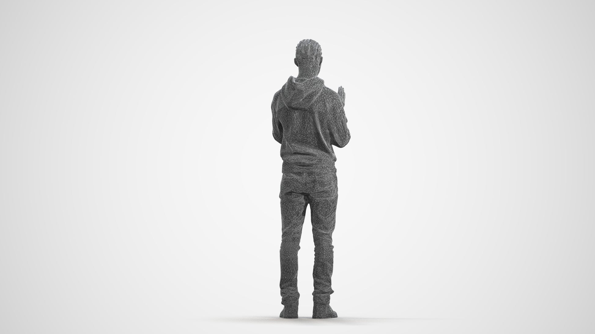 realistic 3D people boy casual kids, render-ready for V-Ray and Corona, FBX OBJ, wireframe front view