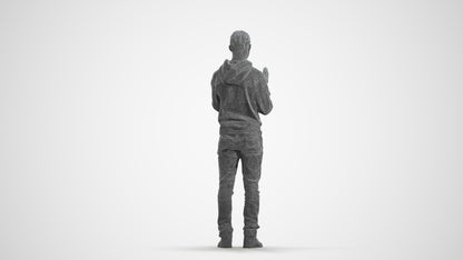 realistic 3D people boy casual kids, render-ready for V-Ray and Corona, FBX OBJ, wireframe front view