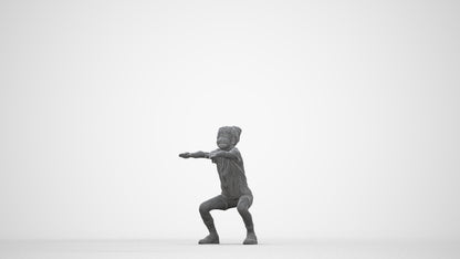 realistic 3D people girl casual kids, render-ready for V-Ray and Corona, FBX OBJ, wireframe back view