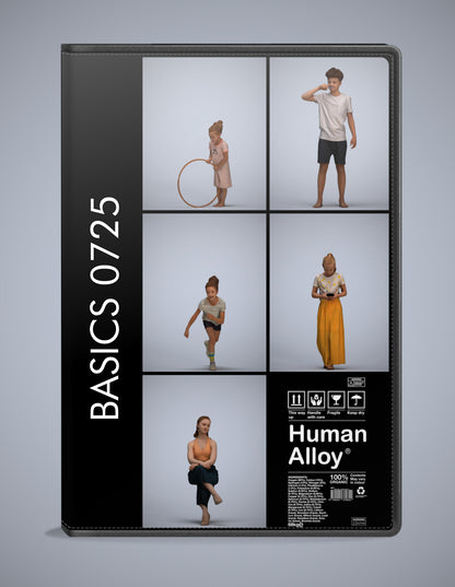 3D people models kids bundle, 5 scanned humans for 3ds Max rendering