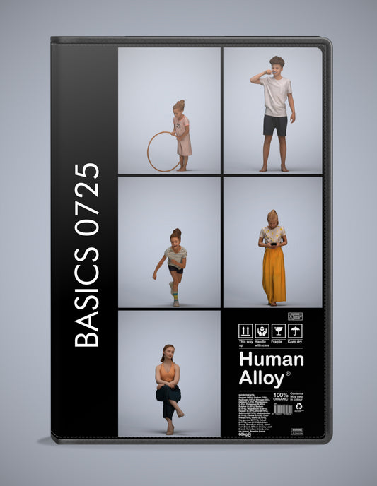 3D people models kids bundle, 5 scanned humans for 3ds Max rendering
