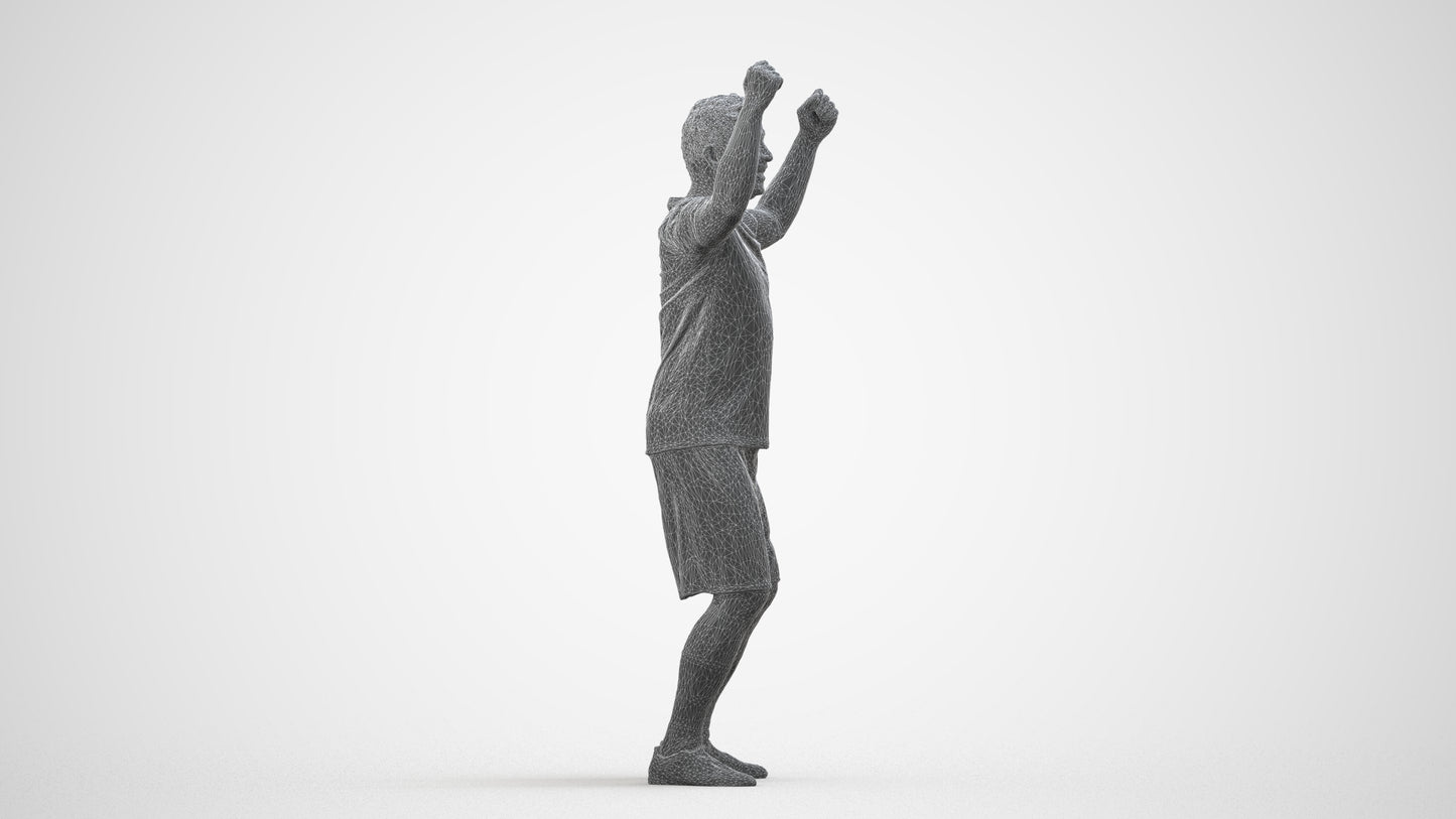 realistic 3D man sport, scanned archviz people for Blender and 3ds Max, wireframe side view