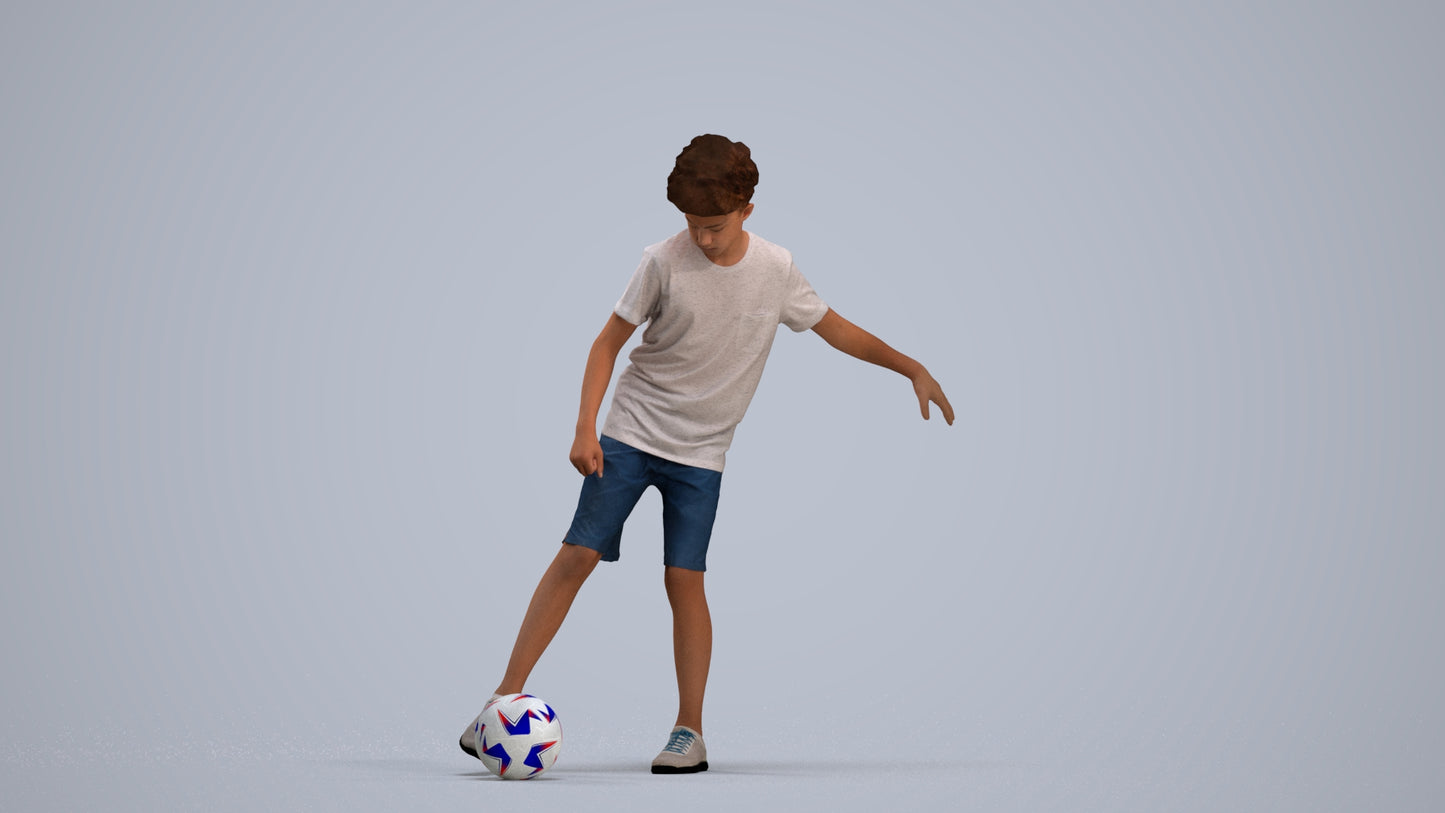 realistic 3D boy sport kids, scanned archviz people for Blender and 3ds Max, standing pose render