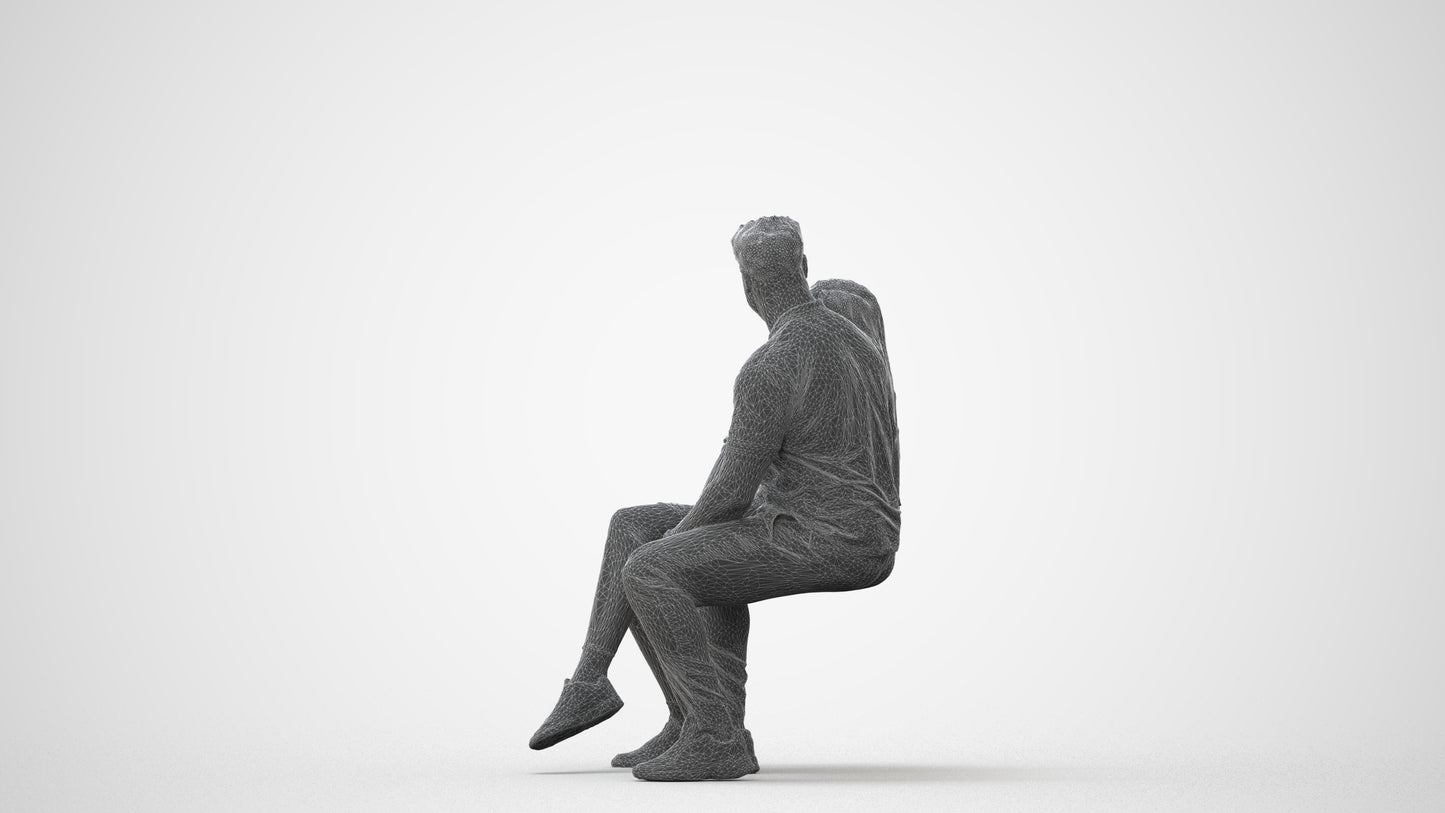 realistic 3D human woman casual couple, archviz people FBX OBJ for Blender, square thumbnail