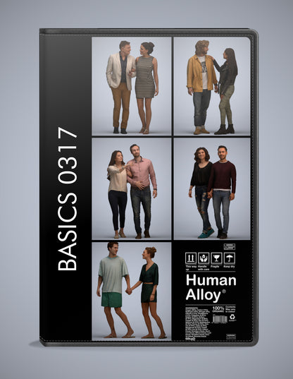 3D people models couple bundle, 5 scanned humans for 3ds Max rendering