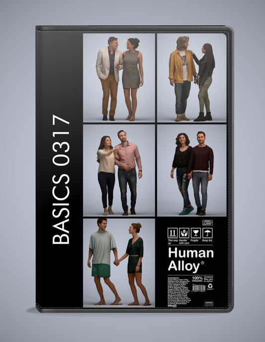 3D people models couple bundle, 5 scanned humans for 3ds Max rendering