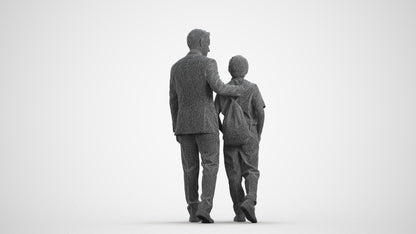 3D people model boy kids, scanned human for 3ds Max rendering, wireframe front view