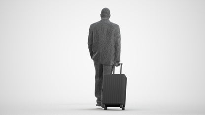 photogrammetry 3D man business, realistic human model archviz FBX, wireframe front view