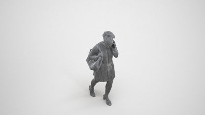3D people model woman casual walking, scanned human for 3ds Max rendering, wireframe three-quarter view