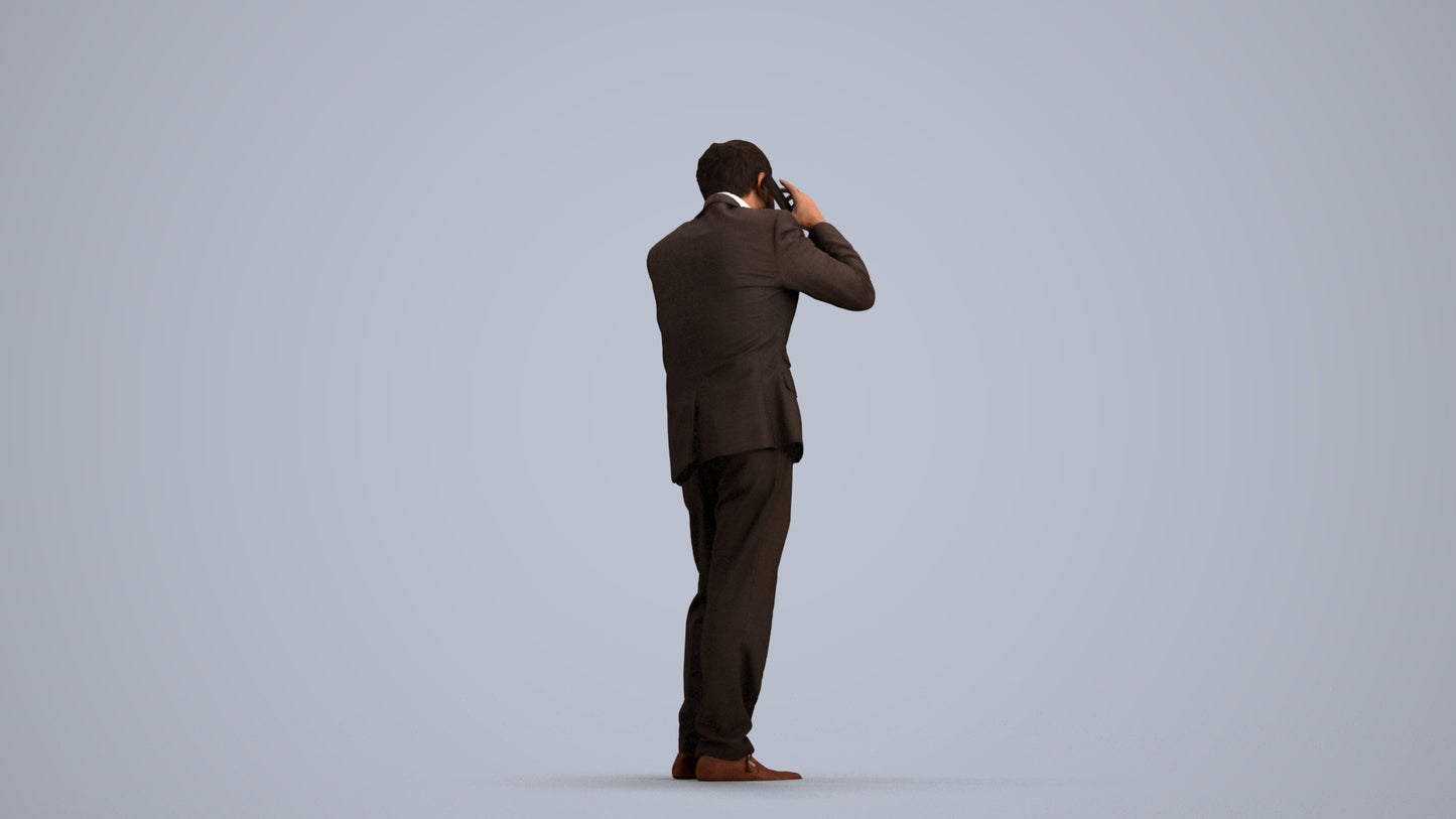 photogrammetry 3D man business, realistic human model archviz FBX, front view render