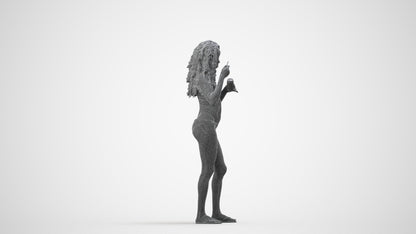 realistic 3D people woman pool, render-ready for V-Ray and Corona, FBX OBJ, wireframe side view