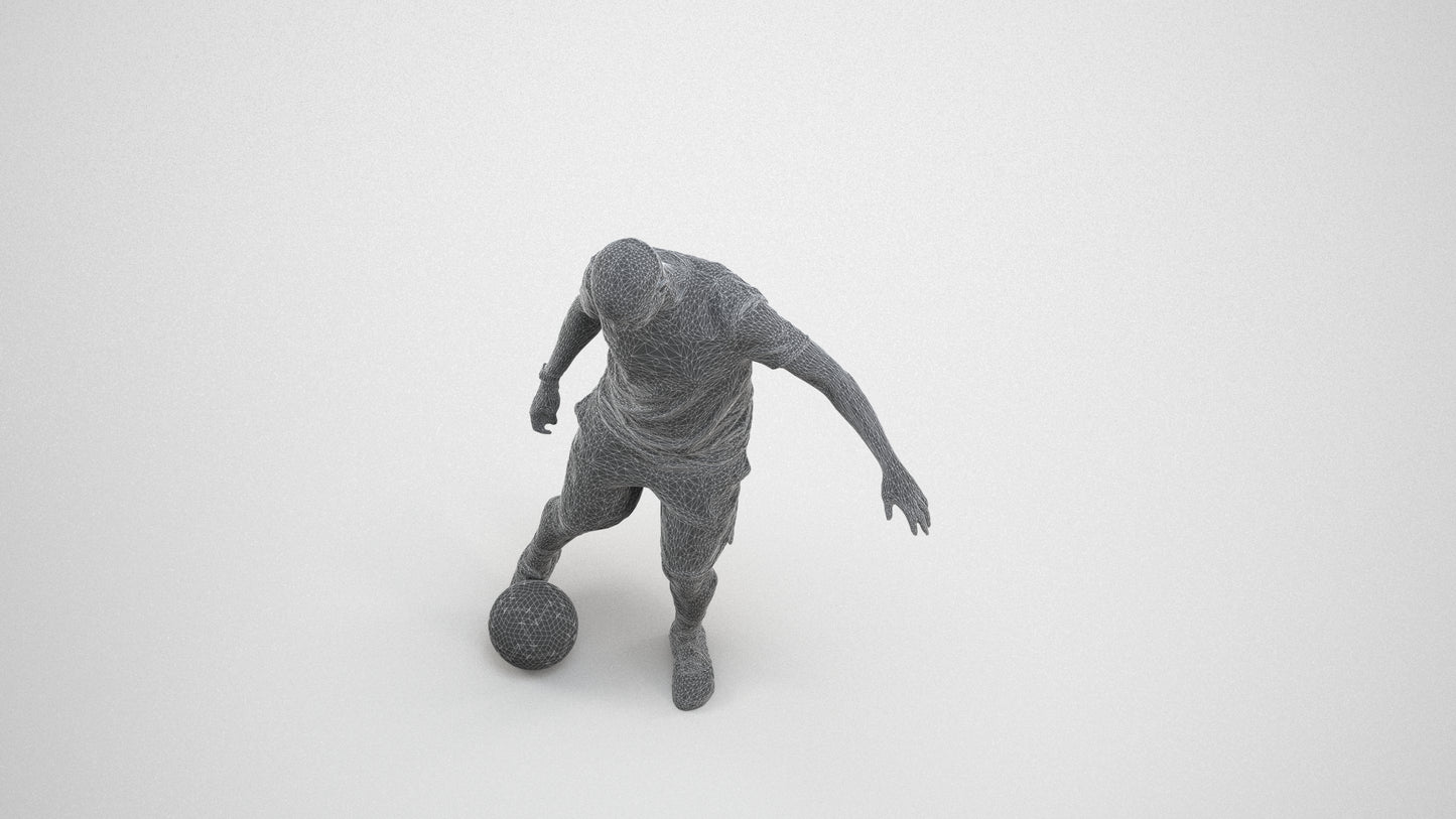3D people model man sport, scanned human for 3ds Max rendering, wireframe three-quarter view