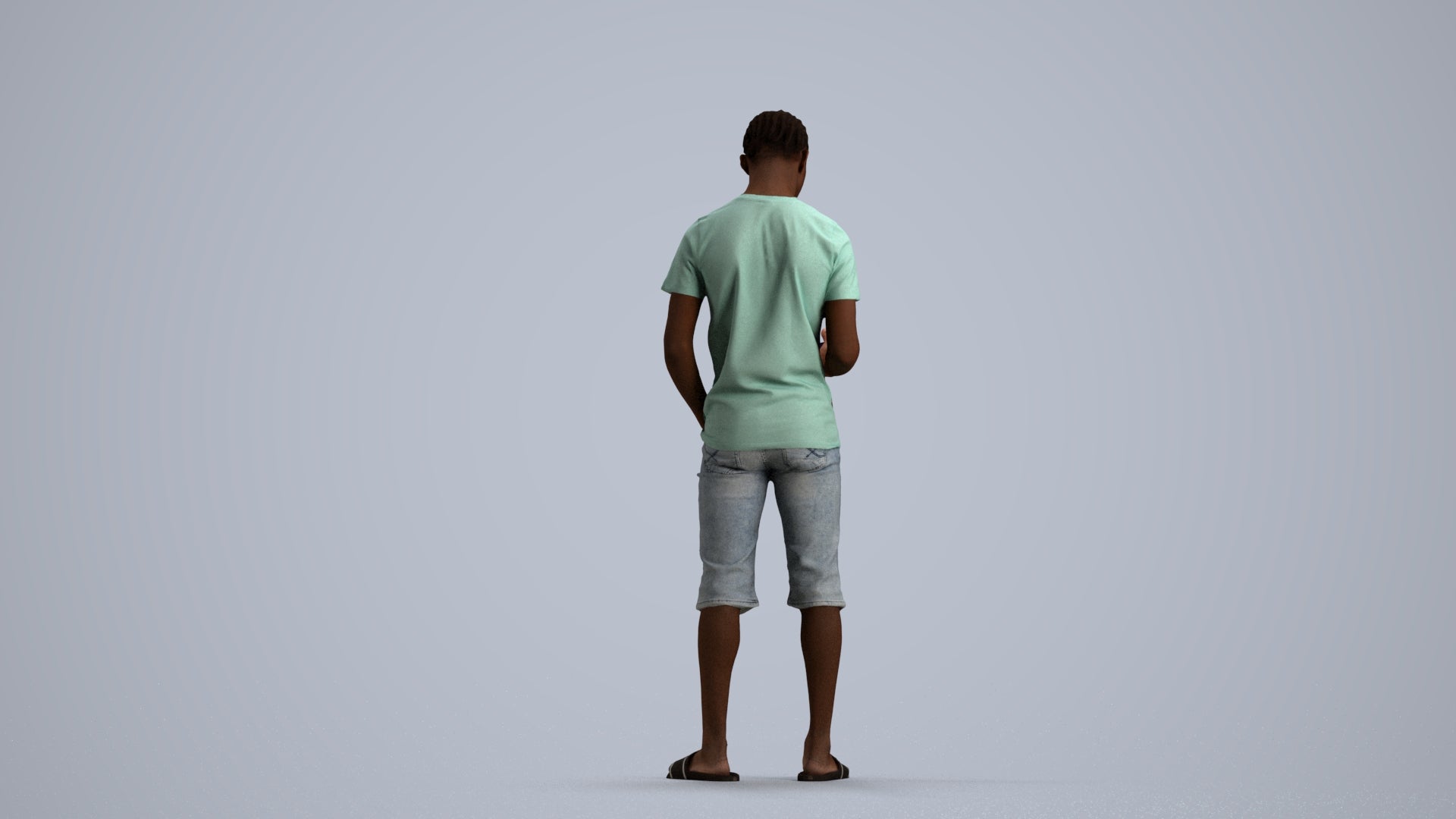 scanned 3D boy casual kids, photogrammetry people for Enscape and V-Ray, front view render