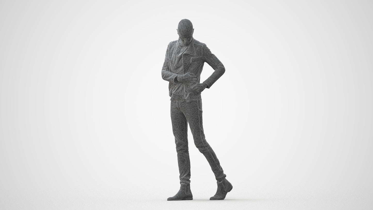 3D scanned man walking casual, photorealistic archviz people for Enscape and SketchUp, square thumbnail