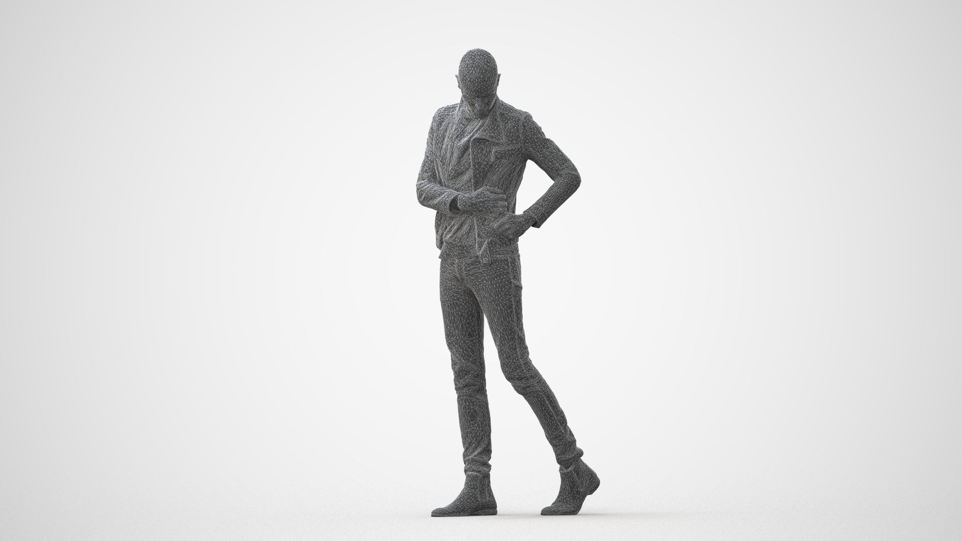 3D scanned man walking casual, photorealistic archviz people for Enscape and SketchUp, square thumbnail