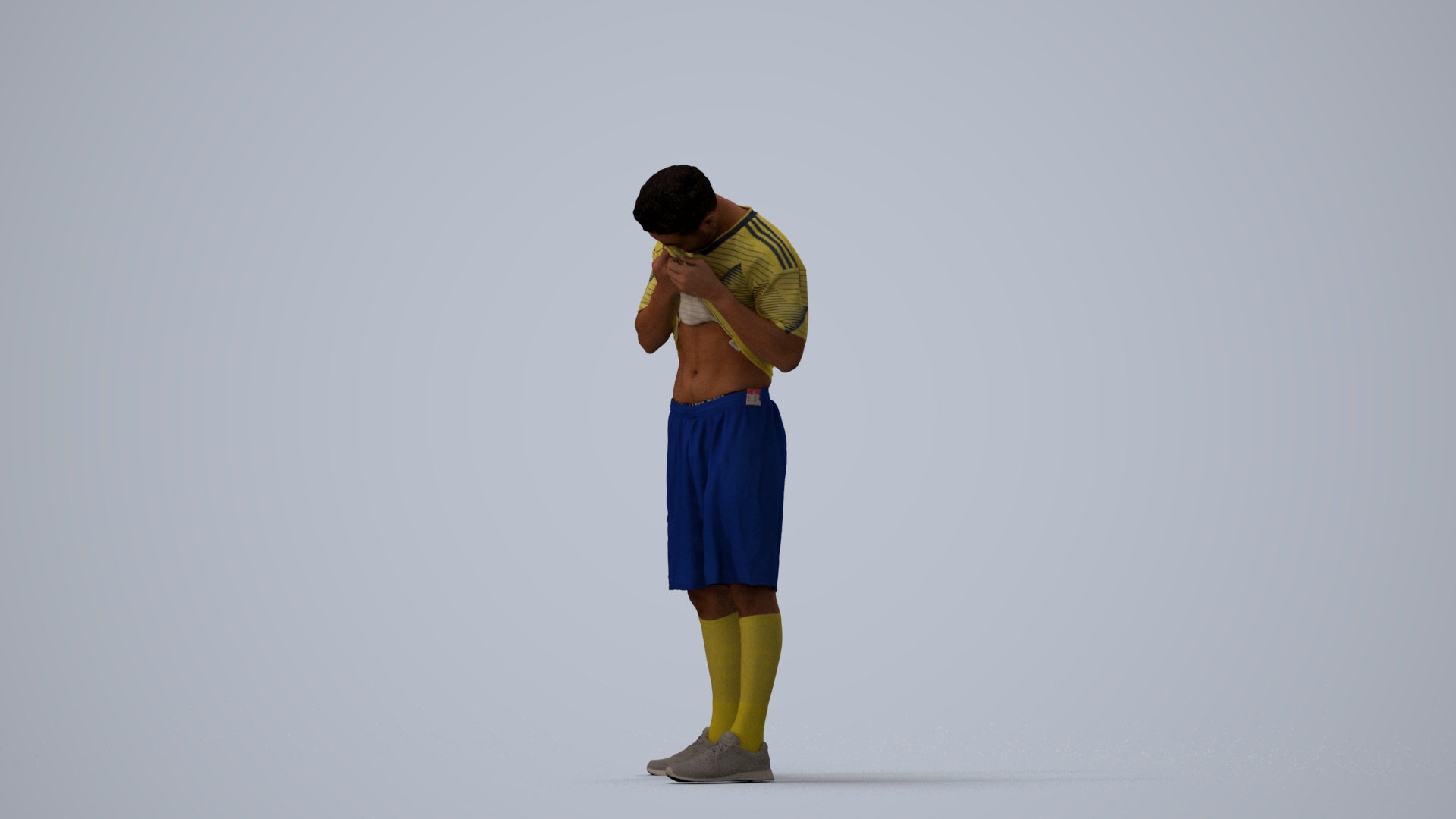 realistic 3D people man sport, render-ready for V-Ray and Corona, FBX OBJ, three-quarter view render