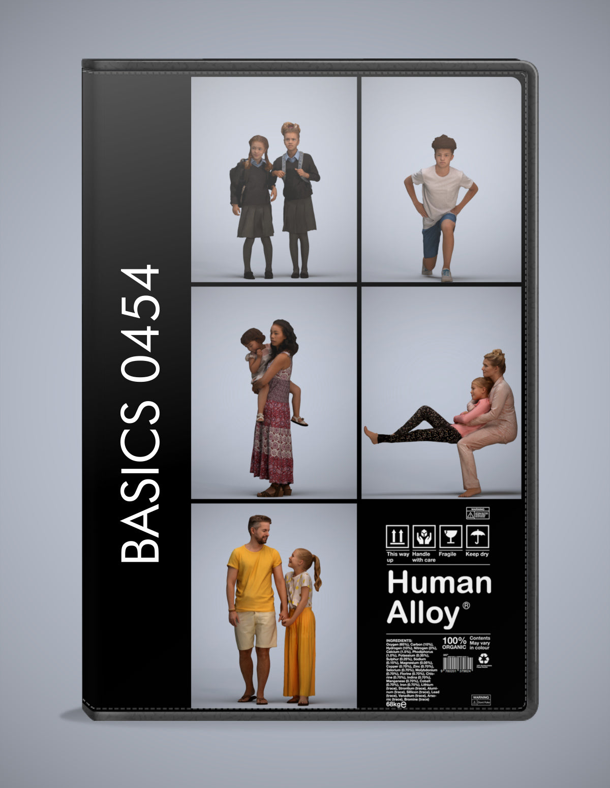 realistic 3D people kids set, 5 render-ready models for V-Ray and Corona