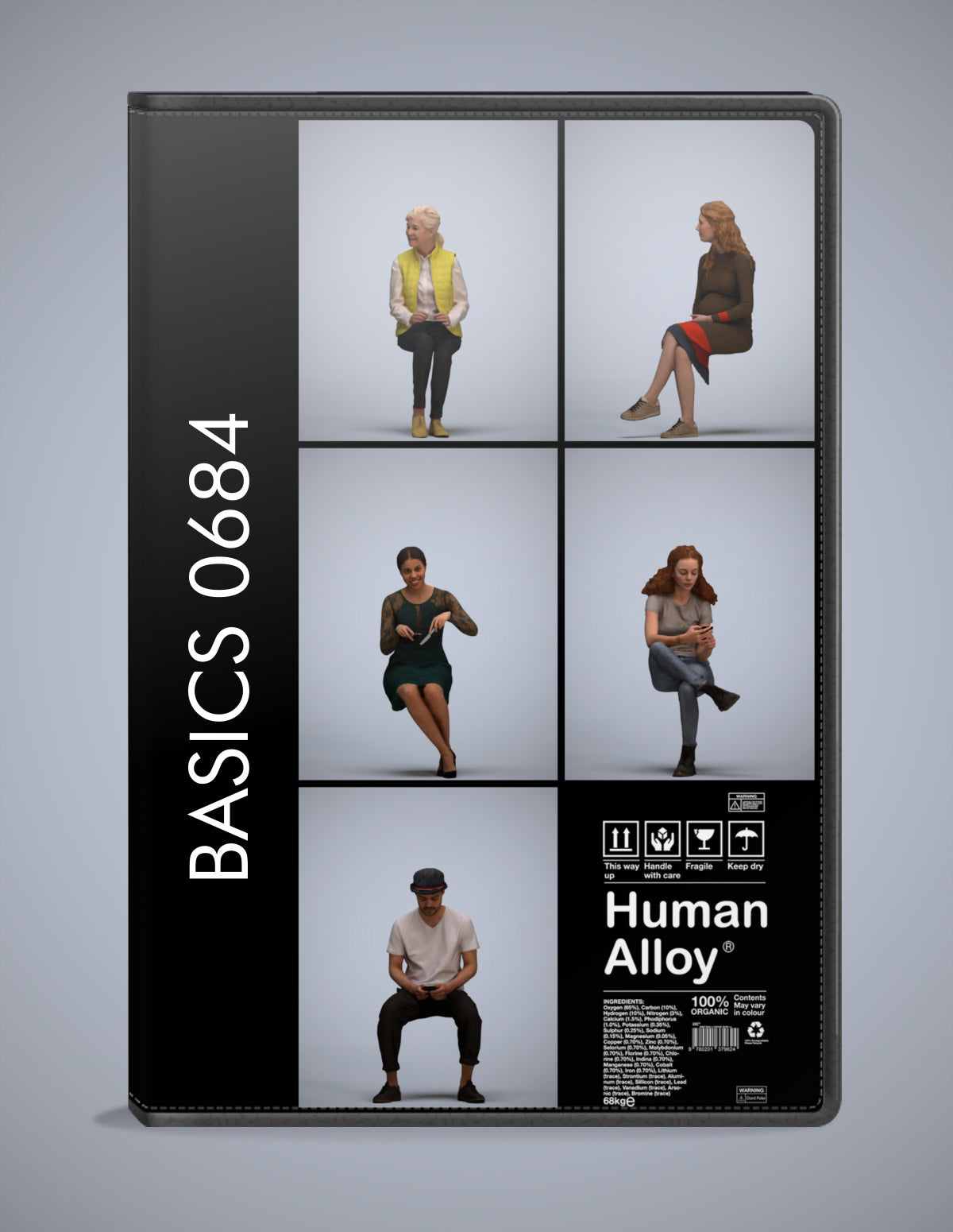 3D people models sitting bundle, 5 scanned humans for 3ds Max rendering
