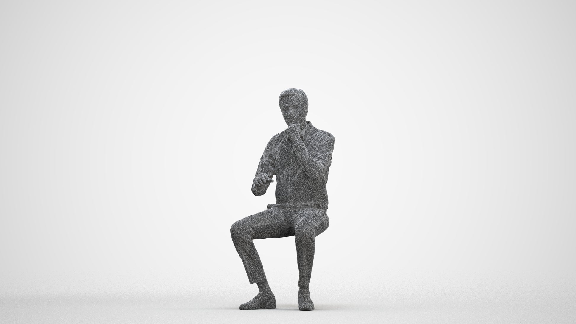 photogrammetry 3D man business, realistic human model archviz FBX, three-quarter front view render