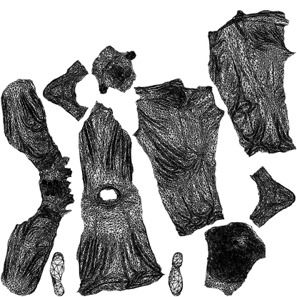 scanned 3D man casual standing, photogrammetry people for Enscape and V-Ray, wireframe top-down view