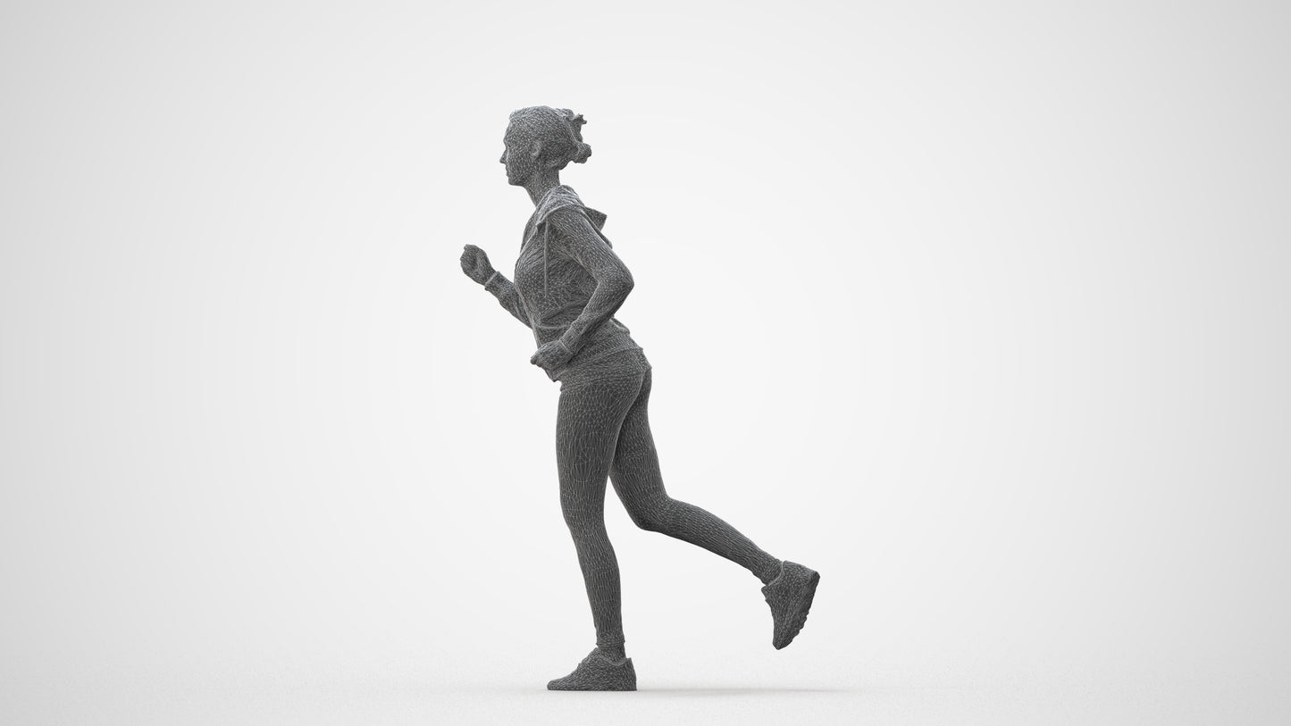 photogrammetry 3D woman sport, realistic human model archviz FBX, square thumbnail