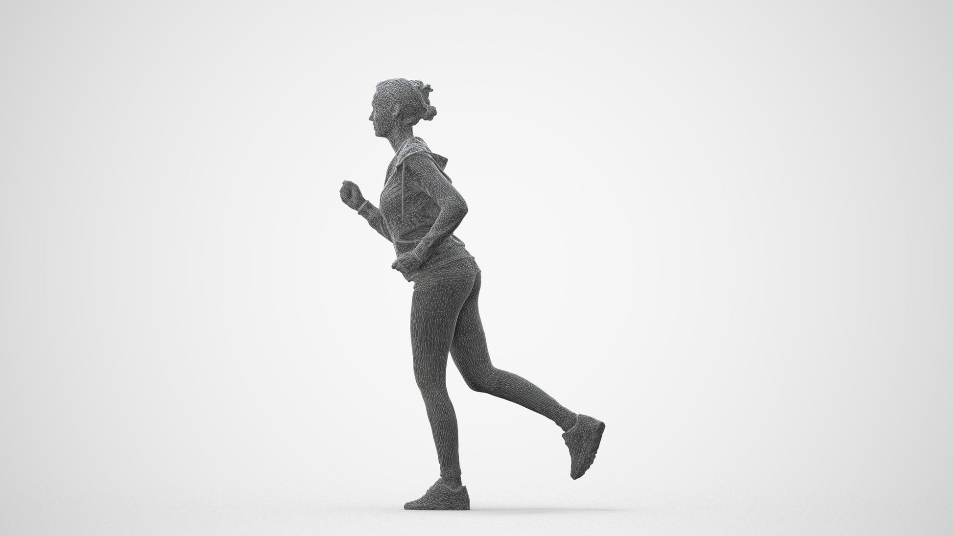 photogrammetry 3D woman sport, realistic human model archviz FBX, square thumbnail