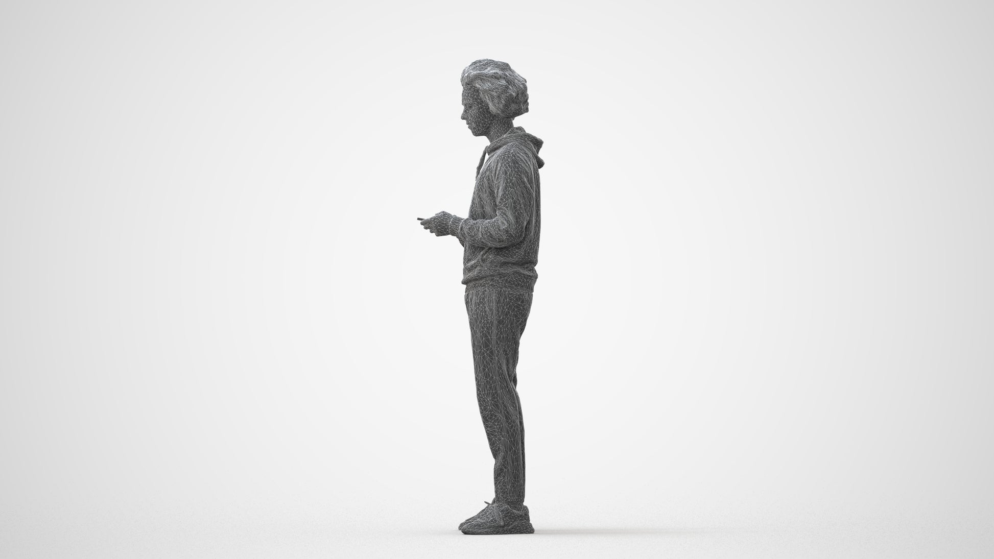 3D people model man casual standing, scanned human for 3ds Max rendering, square thumbnail