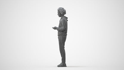 3D people model man casual standing, scanned human for 3ds Max rendering, square thumbnail