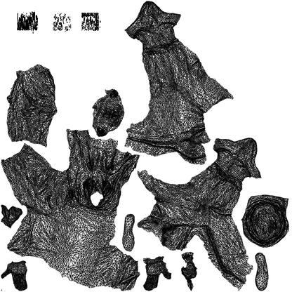 3D scanned man cycling casual, photorealistic archviz people for Enscape and SketchUp, wireframe top-down view