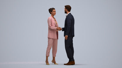 3D people model woman business shopping, scanned human for 3ds Max rendering, standing pose render