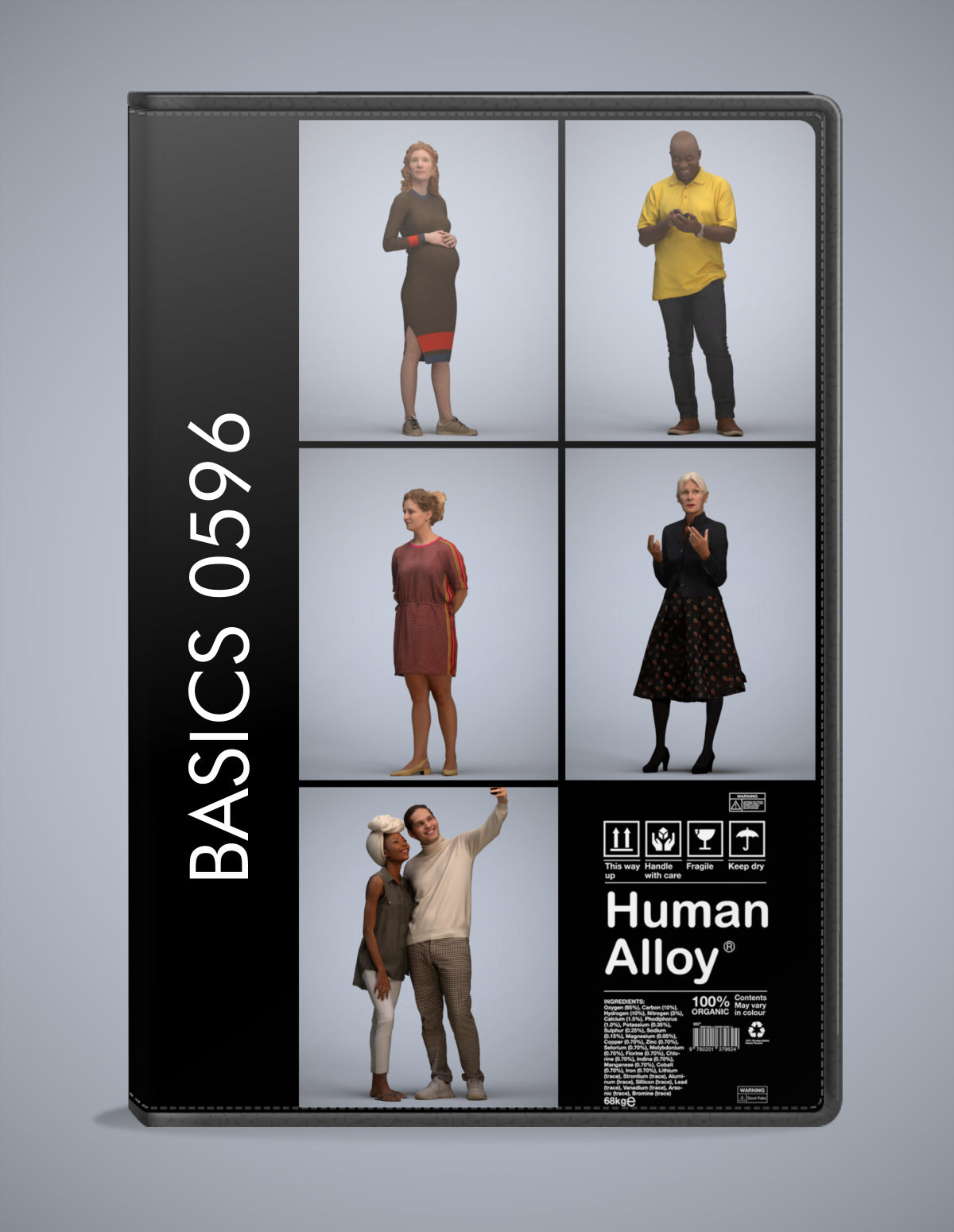 scanned 3D people standing collection, 5 photogrammetry models for Enscape and V-Ray