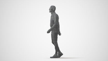 3D people model senior man sport, scanned human for 3ds Max rendering, square thumbnail