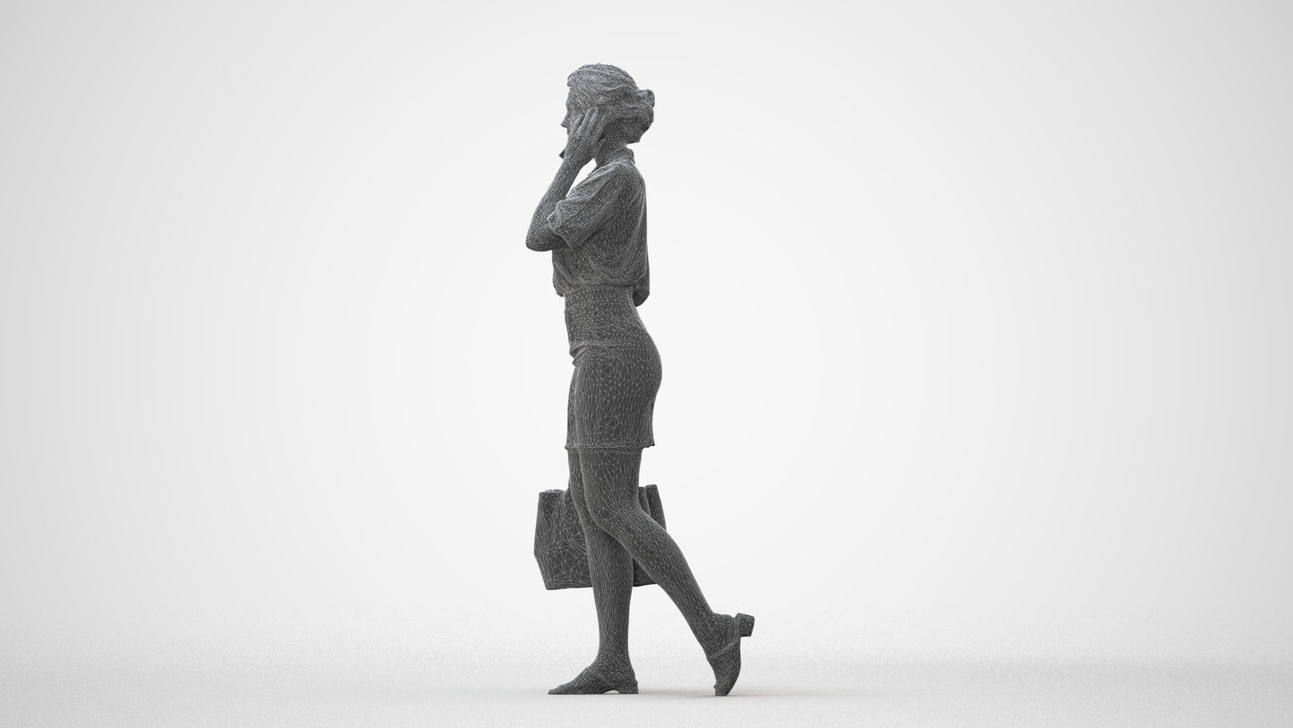 3D scanned woman shopping casual, photorealistic archviz people for Enscape and SketchUp, square thumbnail