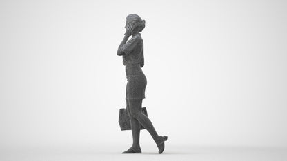 3D scanned woman shopping casual, photorealistic archviz people for Enscape and SketchUp, square thumbnail